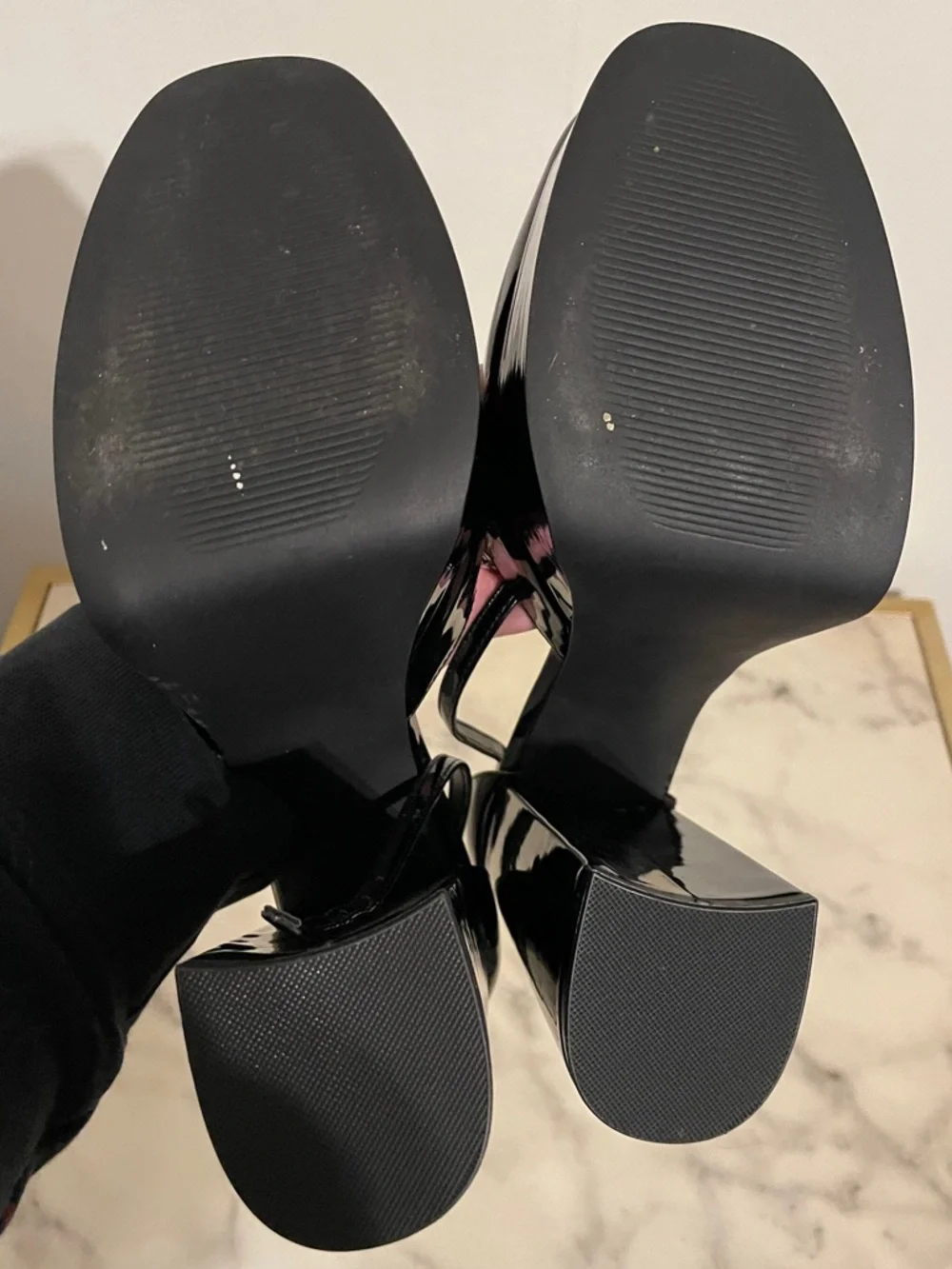 Madden Girl Denveer Dion Black Patent Platform Mary Janes Womens 8.5 Academia - Picture 9 of 9
